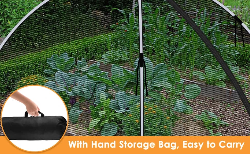 5 * 7ft Pond Cover Dome — Garden Pond Net Pond Mesh Tent with Ropes — Garden Pond Net Pond Mesh Tent