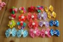 50pcs Dog Hair Accessories: Rhinestone Pearls Bowknots with Rubber Bands - Topknot Bows for Cute Styling