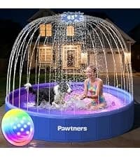 Foldable Dog Pool with Sprinkler and RGB LED Light — collection imagery