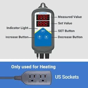 ITC-306A WiFi Aquarium Thermostat with Two Probes only for Heater — The device ONLY supports — 2.4GHz Wi-Fi router!