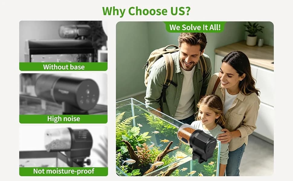 Automatic Fish Feeder for Aquarium One-Touch Easy Setup with 8/12/24 Timers — product details