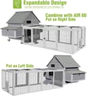 Large Chicken Coop on Wheels Mobile Wooden Hen House Weatherproof Duck Poultry Cage 67.3" L for 6-8 Chickens