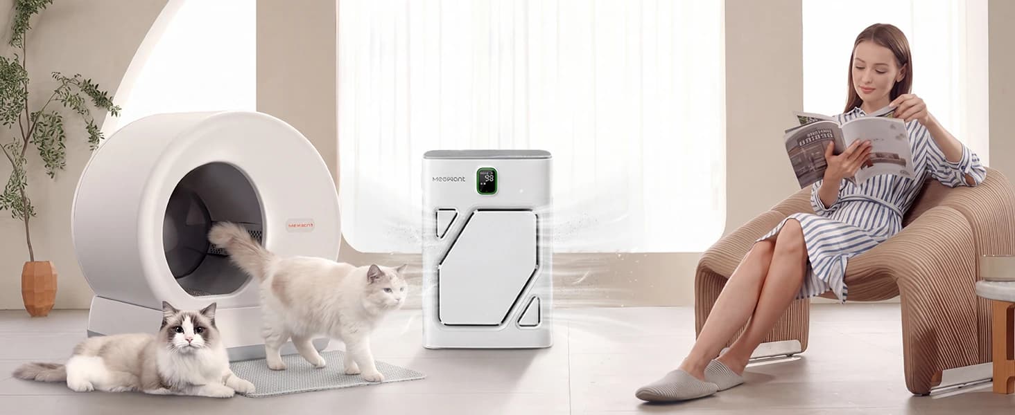 Pet Air Purifier for Home — Dual-sided Intake Air Purifier — Effectively Reduce Odor and Mutifunctional and Convenient