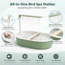 Indoor Bird Bath Fountain — Dual Rainfall Parrot Shower with Anti-Clog Pump and Filter Sponge
