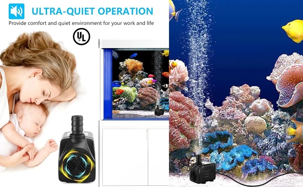 400GPH Submersible Fountain Water Pump for Pond Aquarium Hydroponics — product details