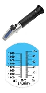 Salinity Refractometer for Seawater and Marine Fishkeeping Aquarium 0-100 PPT with Automatic Temperature — product details