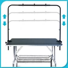 46-in Dog Grooming Table for Large Pets — Adjustable Overhead Arm with Dual Loops