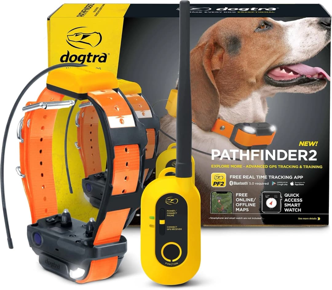 Pathfinder 2 GPS Dog Tracker e Collar 9 Mile Long Range LED Light No Monthly fees Free App Waterproof — Color: Pathfinder 2 / Size: 35 lbs and up