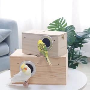 Parakeet Nesting Box — Wood Bird Nest House for Cage — Bird Nest Boxes Available in Multiple Sizes