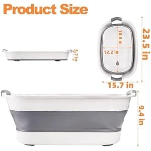 Collapsible Pet Bathtub with Water Drain Plug — Size Information