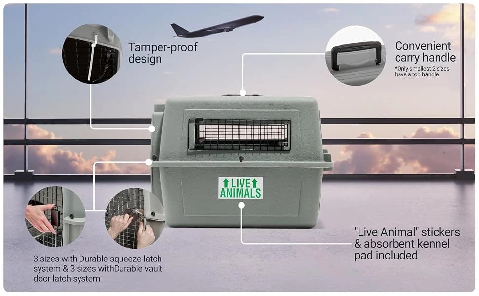 Sky Kennel for Air Travel — 28in Dog Crate for Pets 15 to 30lbs — product details