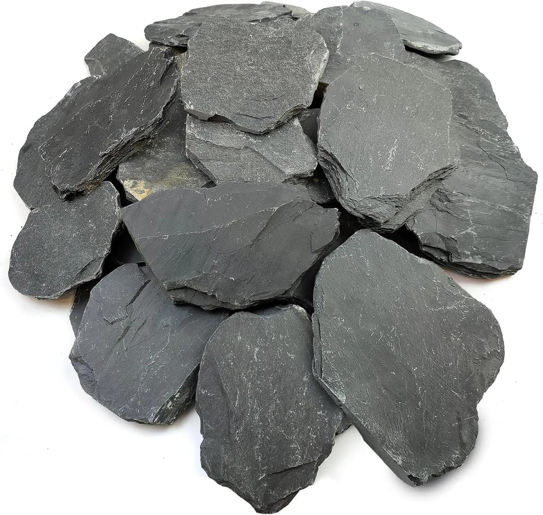 Slate Rock for Aquarium — 5-7 Inch Polished Natural Stone Rocks