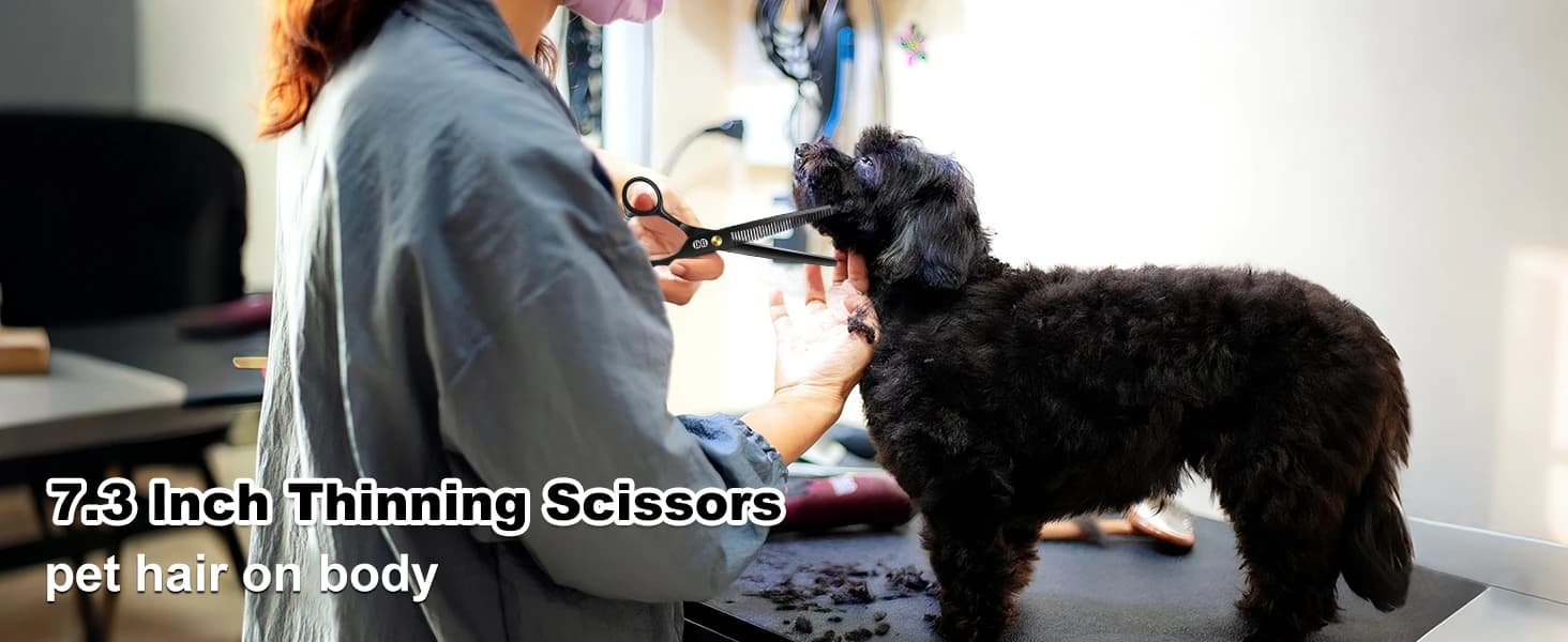 Dog Grooming Scissors Kit — 7 Inch Safety Pet Cat Shears Set — collection imagery