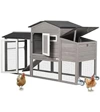 Large Wooden Chicken Coop with Run and Wheels — collection imagery