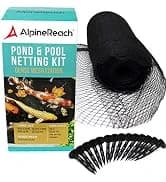 Koi Pond Netting Kit 15 x 20 ft Black Heavy Duty Woven Fine Mesh Net Cover for Leaves - Protects Koi Fish from — collection imagery