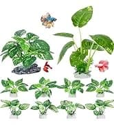 Aquarium Plants — 20 Pack Artificial Fish Tank Plants for Aquarium Decorations (Green) — collection imagery