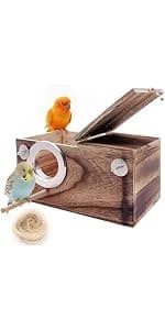 Parakeet Nesting Box — Wood Bird Nest House for Cage — product details
