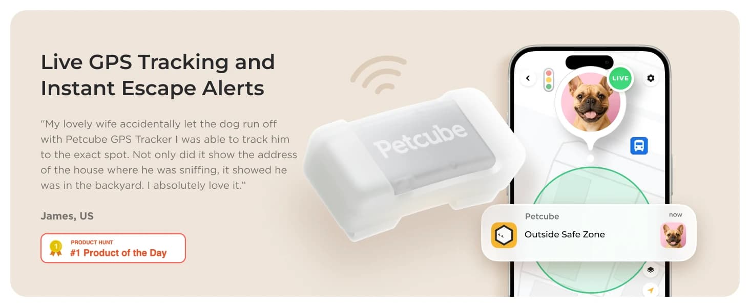 GPS Tracker for Dogs – Real-Time GPS Tracking and Escape Alerts — product details