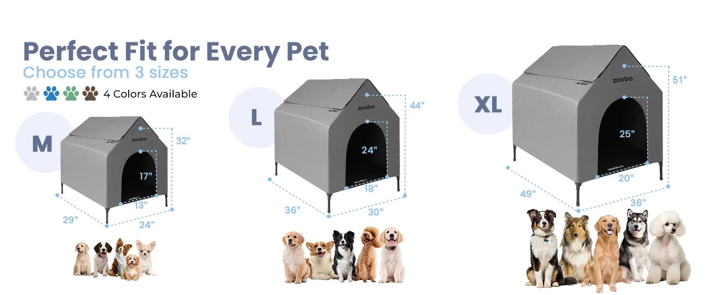 Large Dog House Outdoor — 36in Elevated 2-in-1 Cot and Canopy — collection imagery