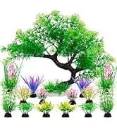 Aquarium Plants — 20 Pack Artificial Fish Tank Plants for Aquarium Decorations (Green) — collection imagery