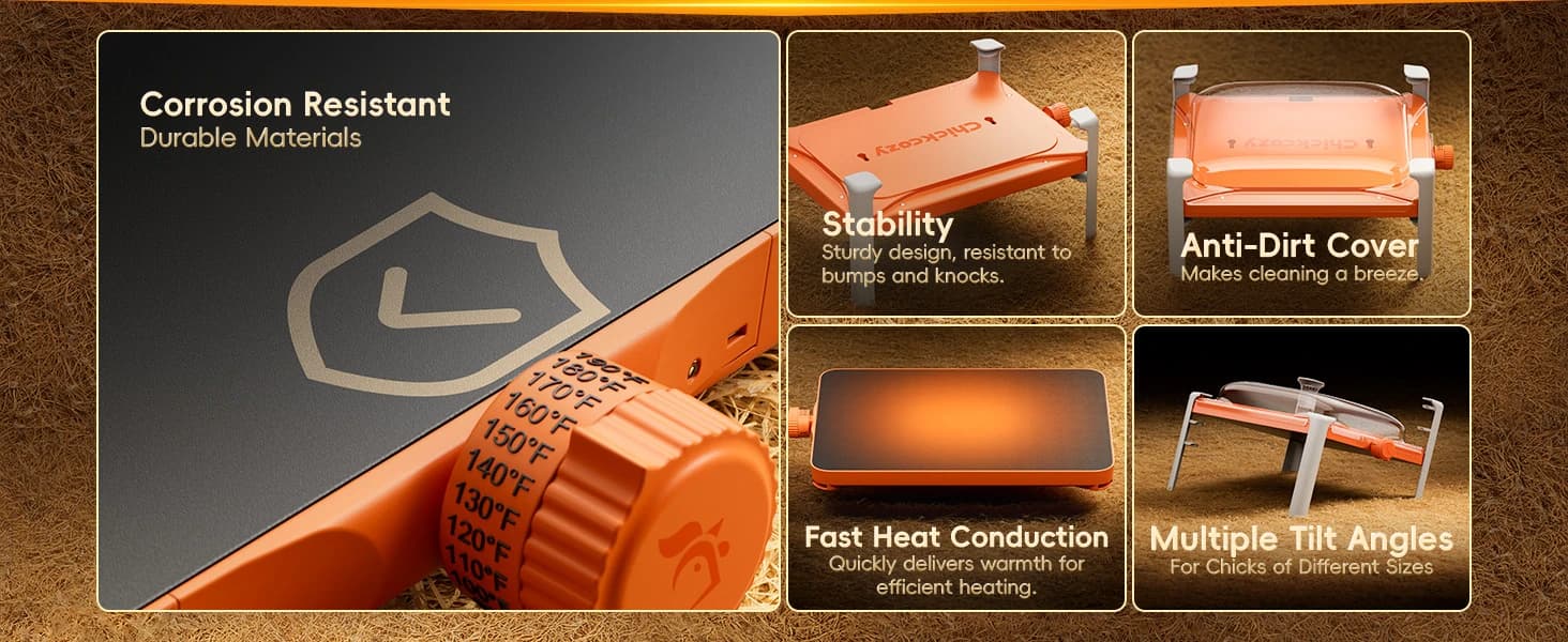 Smart Chicken Coop Heater — 200W Radiant Heat Panel with Temperature Sensor — product details