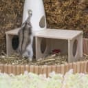 Hamster Peep Tunnel — 2-Chamber Wooden Hamster Hideout