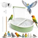 Indoor Bird Bath Fountain — Dual Rainfall Parrot Shower with Anti-Clog Pump and Filter Sponge