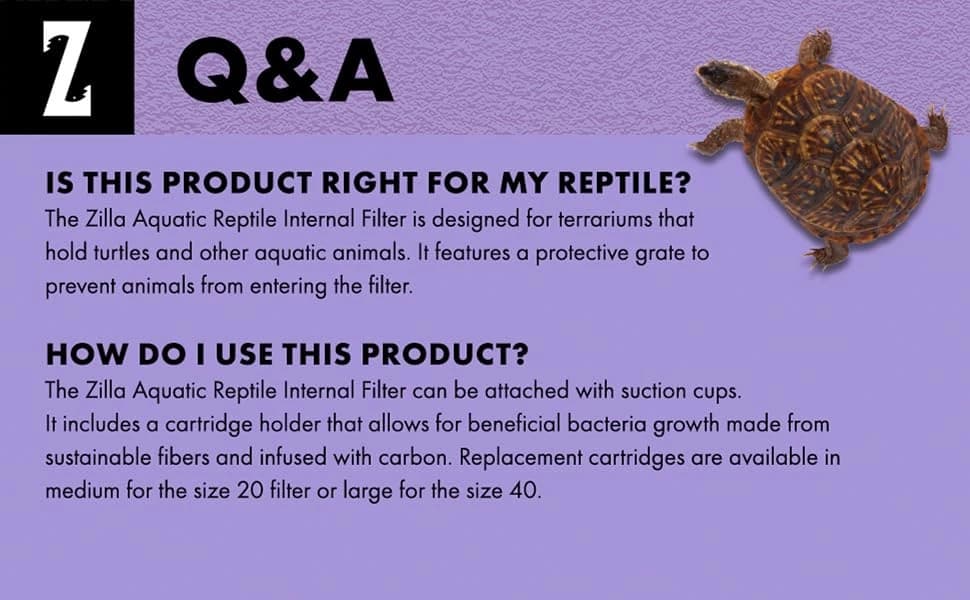 Aquatic Reptile Internal Filter for Turtles and Amphibians — product details
