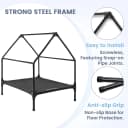 Large Dog House Outdoor — 36in Elevated 2-in-1 Cot and Canopy