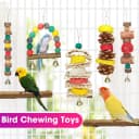 7 Pcs Natural Wood Bird Toy and Perch for Parakeets