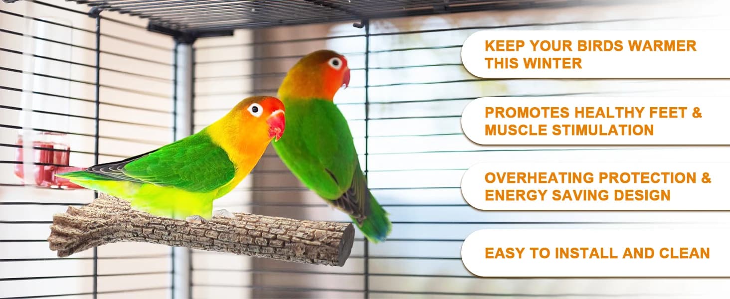 Heated Bird Perch for Cage Bird Thermo Perch Warmer Cage Heater for African Grey — Parakeets — Why Choose Heated Bird Perch for Cage?