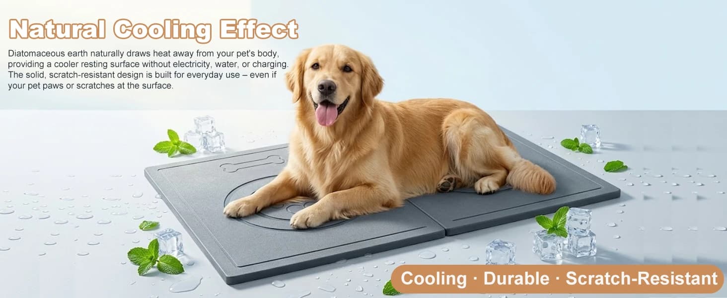Stone Dog Food Mat — 24" x 16" Large Absorbent Pet Feeding Mat — product details