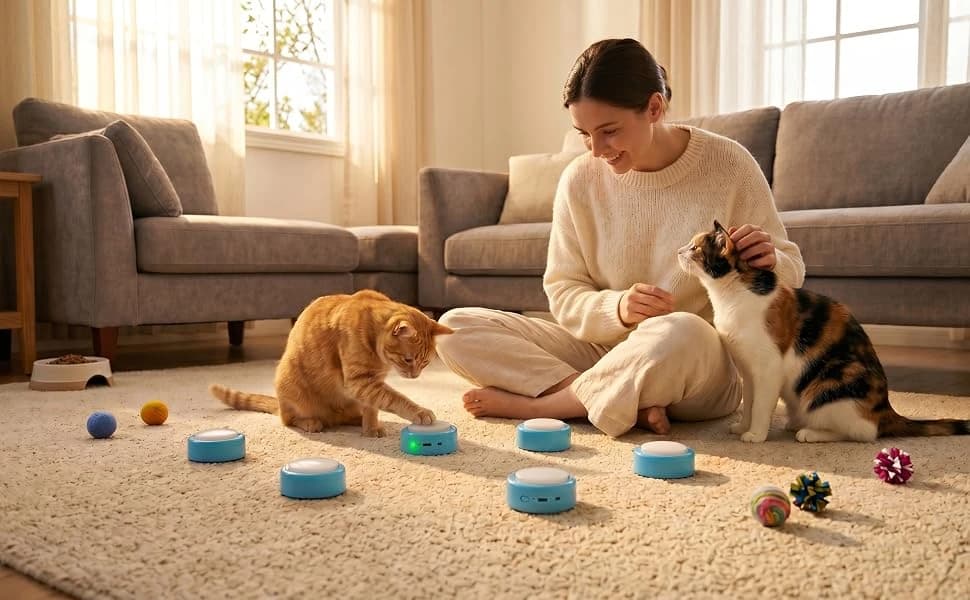 PTB6 Rechargeable Talking Buttons for Dogs and Cats — product details