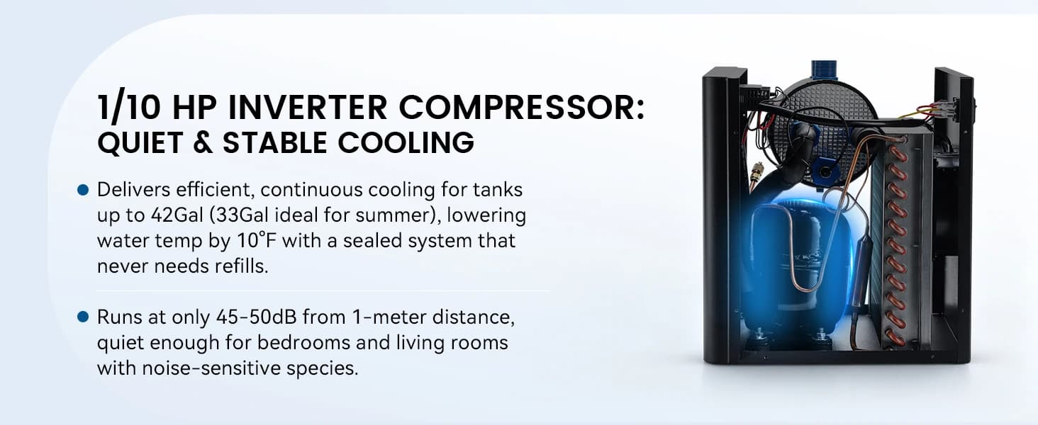 1/10 HP Aquarium Chiller 42 Gal Fish Tank Water Chiller 110V — product details