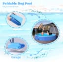 Foldable Dog Pool with Sprinkler and RGB LED Light