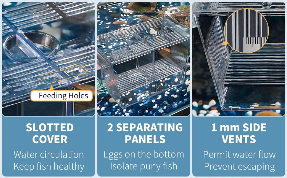 Aquarium Fish Breeding Box Acrylic Hatchery Incubator Tank with Suction Cups Medium Isolation Box for Baby Fish — product details
