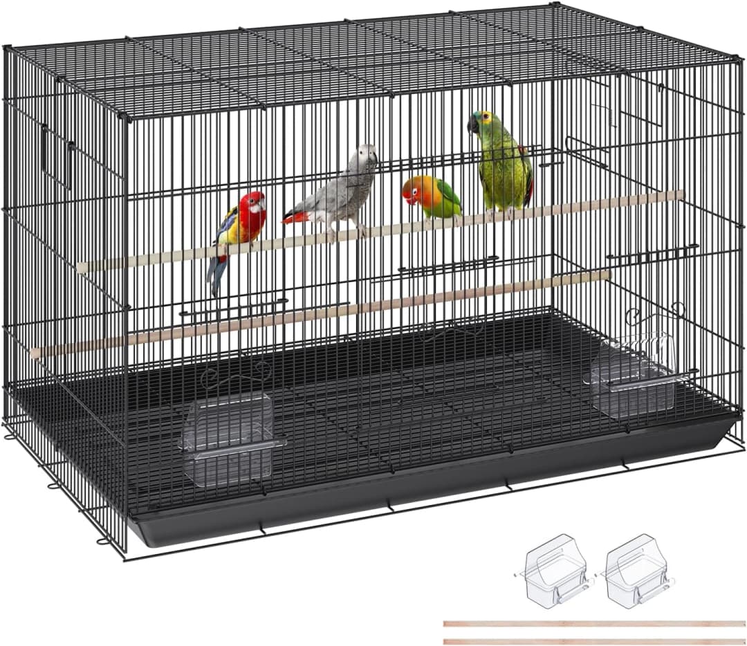 30 Inch Flight Bird Cage — Stackable Bird Cage Parakeet Cage with Slide-Out Tray and Handle