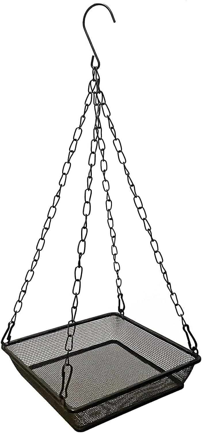 Hanging Bird Feeder Tray Platform Metal Mesh Seed Tray for Bird Feeding Outdoor Garden Decoration for Backyard