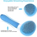 Self Cleaning Slicker Brush, Dog and Cat Bunny Pet Grooming Shedding Brush - Easy to Remove Loose Undercoat