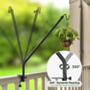 Heavy Duty Deck Hook — 27"-39" Adjustable Metal Deck Railing Hooks for Hanging Bird Feeders