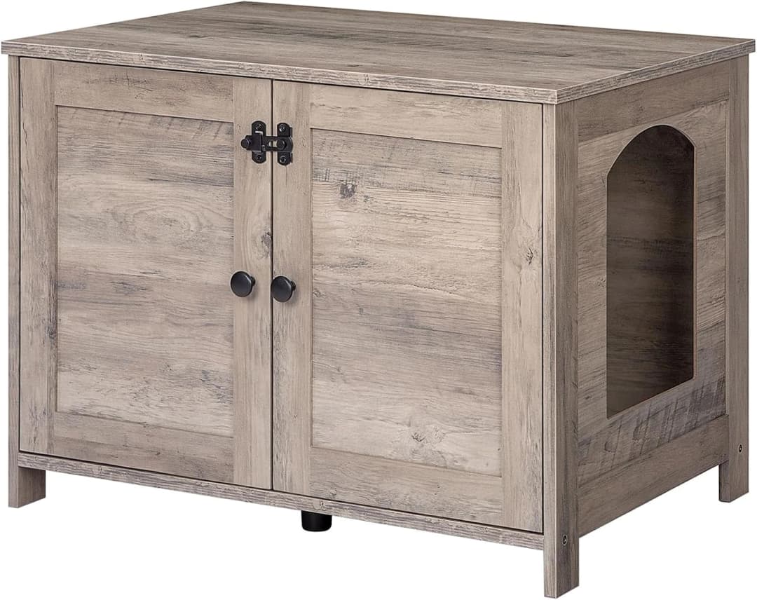 Litter Box Enclosure — Cat Litter Box Furniture with Removable Divider