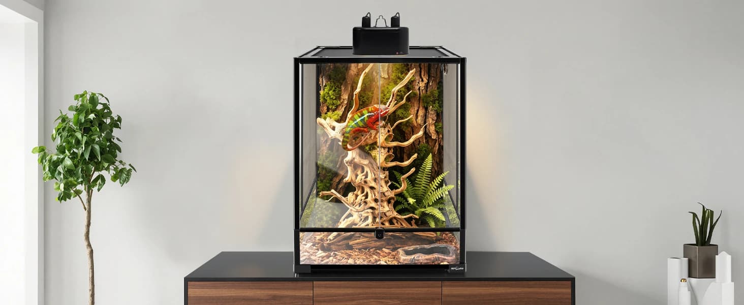 24" x 18" x 36" Reptile Tall Glass Terrarium Rainforest Habitat Double Hinge Door with Screen Ventilation 67 — product details
