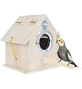 Parakeet Nesting Box — Wood Bird Nest House for Cage — collection imagery
