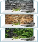 Reptile Terrarium Background 48"×24" 3PCS – Polyester Fabric Bearded Dragon Tank Decor with Gray Rock Bark and
