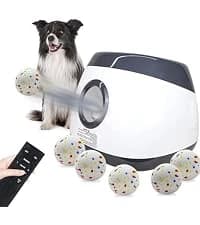 Automatic Ball Launcher for Dogs Large- 3 Distance Settings (40/60/80FT) w/Remote Control | 2.5" ETPU Tennis — collection imagery