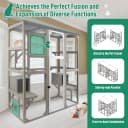 Outdoor Cat Catio Enclosures Large Wooden Cat House Patio for Indoor Cats Feral Cat Shelter with 2 Espace Doors