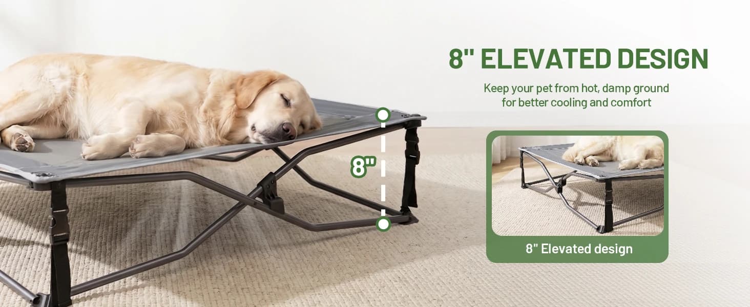 Outdoor Dog Bed — Cooling Elevated Pet Bed Portable Raised Dog Bed with Breathable Mesh — product details