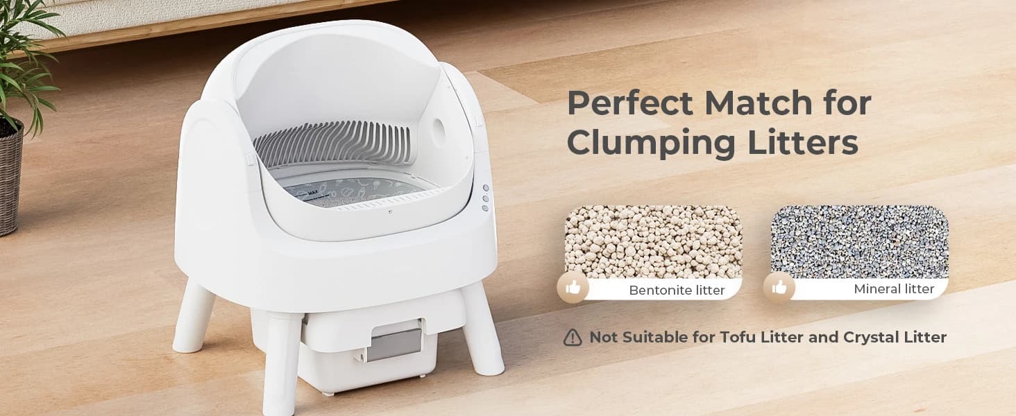 Self Cleaning Litter Box — Open Top Automatic Litter Box for Multiple Cats — product details