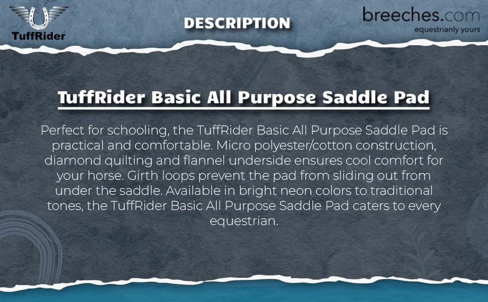 Basic All Purpose Horse Riding Saddle Pad — product details