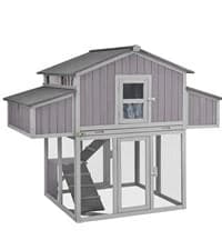 Large Chicken Coop on Wheels Mobile Wooden Hen House Weatherproof Duck Poultry Cage 67.3" L for 6-8 Chickens — collection imagery